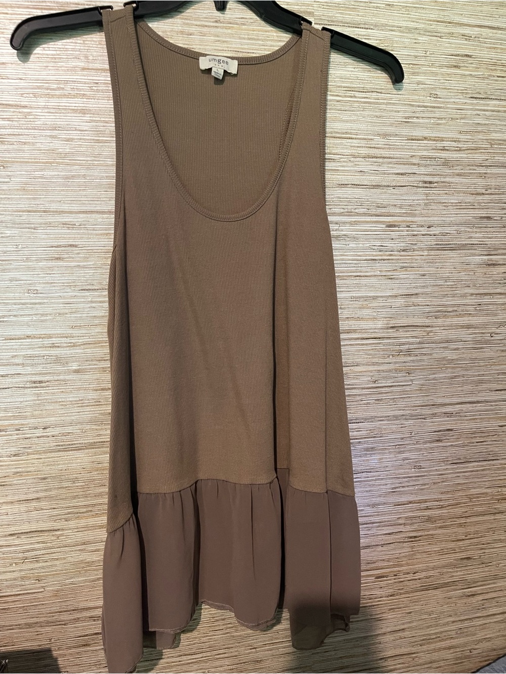 Umgee Taupe Sleeveless Tiered Extender Tank